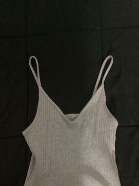 Gray Ripped Tank Top